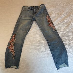 Abercrombie floral pattern high waist skinny jeans